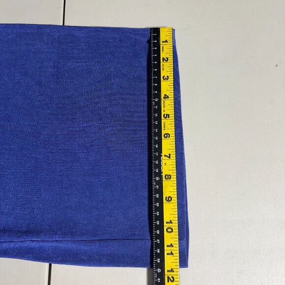 Chicos 3 Travelers Pants Womens XL Blue Slinky Cropped Pull On Stretch Wide Leg - Picture 5 of 11
